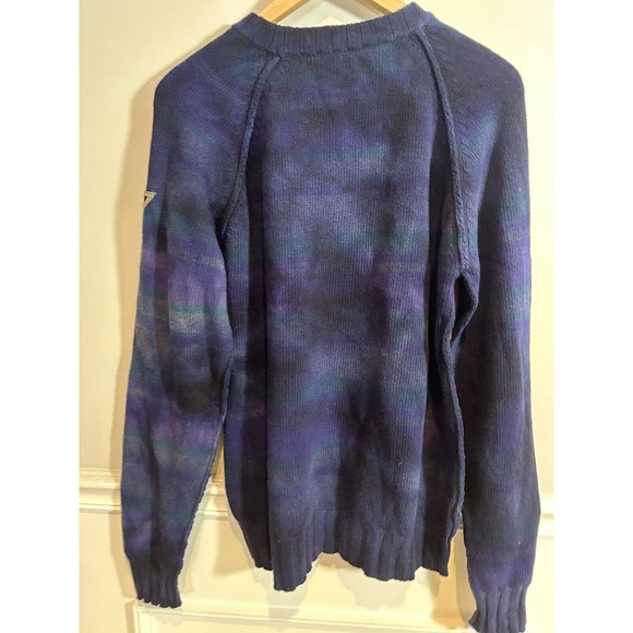 Men’s DIESEL Large Wool/Nylon Blend sweater Navy/Blue/ Purple/green stripe - Picture 6 of 15